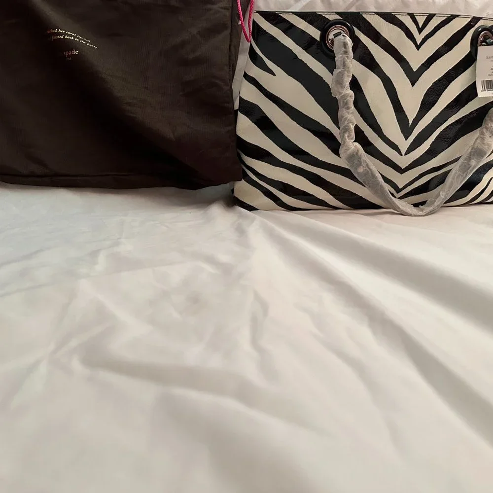 Kate Spade NWT Zebra Patent Tote Bag - Picture 2 of 8